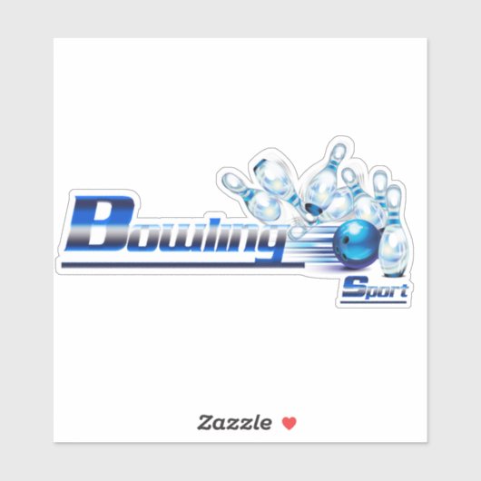 Bowlingspelden en -bal sticker (Vel)