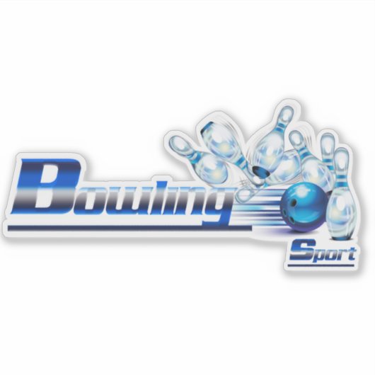 Bowlingspelden en -bal sticker (Voorkant)