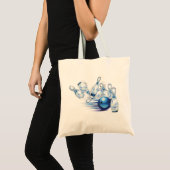 Bowlingspelden en -bal tote bag (Voorkant (product))