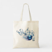 Bowlingspelden en -bal tote bag (Achterkant)