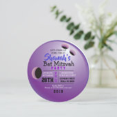 BOWLLING BALL ROUND Bat Mitzvah Party nodigt uit Kaart (Staand voorkant)