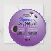 BOWLLING BALL ROUND Bat Mitzvah Party nodigt uit Kaart (Voorkant)