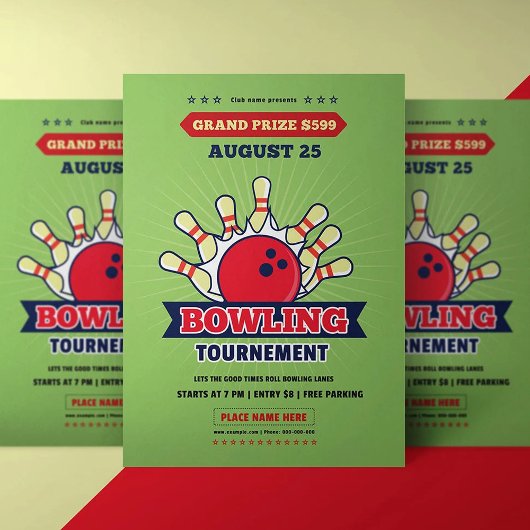 Bowlong toernooi flyer sjabloon