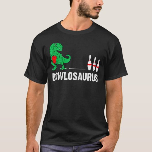 Bowlosaurus T Rex Dinosaur Bowling T-shirt (Voorkant)