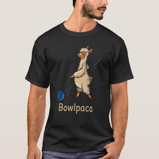 Bowlpaca Alpaca Bowling Llama Bowler T-shirt (Voorkant)