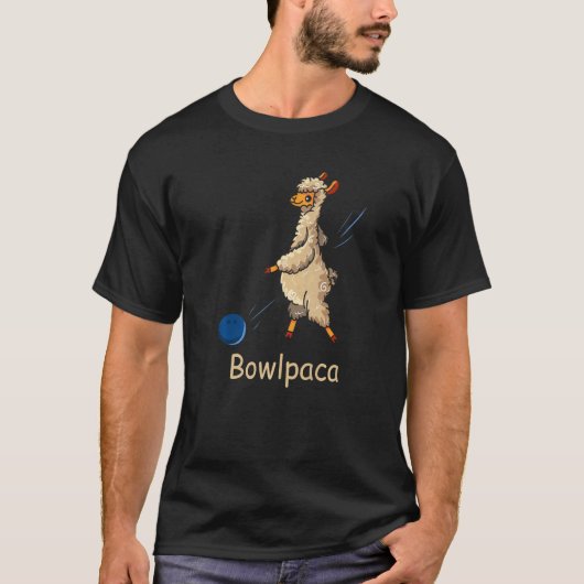 Bowlpaca Alpaca Bowling Llama Bowler T-shirt (Voorkant)