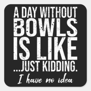 Bowls grappig cadeauidee vierkante sticker