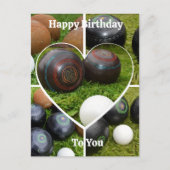 Bowls Hart Fotocollage, Verjaardagsansichtkaart Briefkaart (Voorkant)