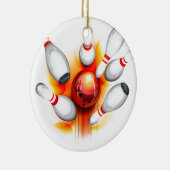 Bowlspel (bovenste uitzicht) keramisch ornament (Rechts)