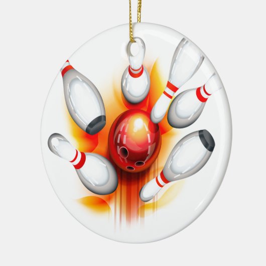 Bowlspel (bovenste uitzicht) keramisch ornament (Links)