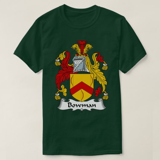 Bowman Coat of Arms Family Crest T-shirt (Design voorkant)