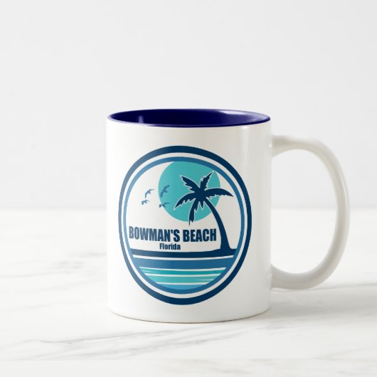 Bowman's Beach Florida Palm Tree Vogels Tweekleurige Koffiemok (Rechts)