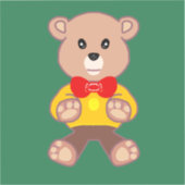 Bowrmtie teddybeer op groen sticker (Voorkant)