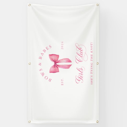 Bows and Babes Girls Club Bruidsfeestje Spandoek (Verticaal)