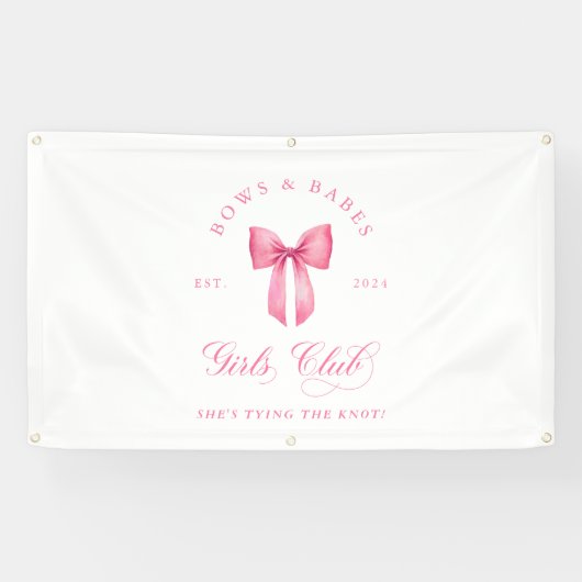 Bows and Babes Girls Club Meisjes uitje Spandoek (Horizontaal)