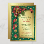 Bows and Bells Kerstuitnodiging Kaart (Voorkant / Achterkant)