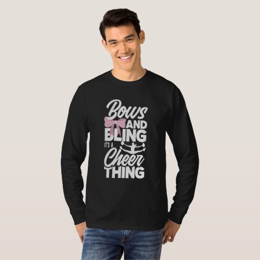 Bows And Bling It's A Cheer Thing Cheerleader T-shirt (Voorkant volledig)