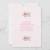 Bows and Flowers Baby shower Girl Kaart (Achterkant)