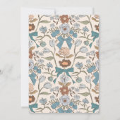 Bows and Flowers Boy Baby shower Uitnodiging (Achterkant)