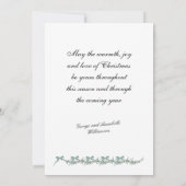 Bows and Sprigs - Photo & Christmas message Feestdagenkaart (Achterkant)