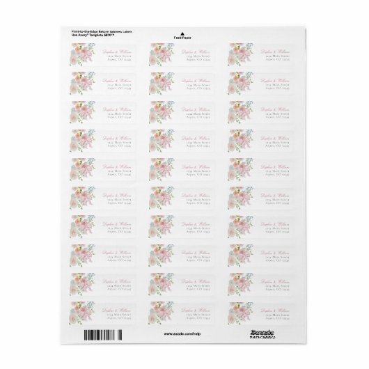 Bows and Wildflowers Return Address Label (Full Sheet)