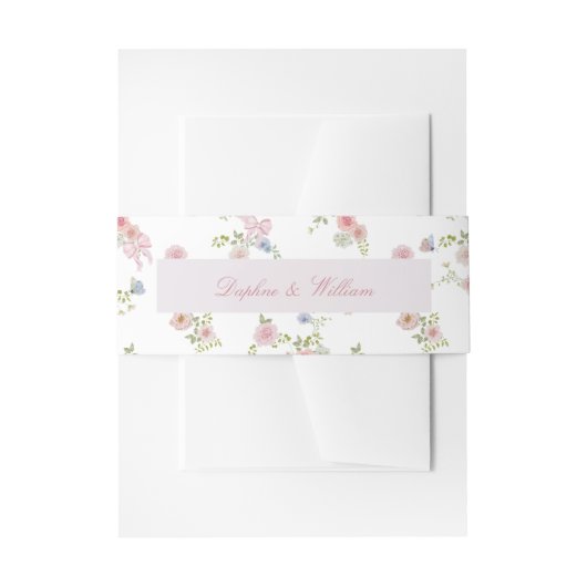 Bows and Wildflowers Uitnodigingen Wikkel (Voorkant Voorbeeld)