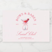 Bows & Babes Coquette Cherries Bachelorette Sparkling Wijnetiket (Enkel label)