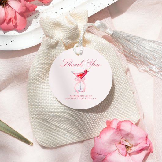 Bows & Babes Coquette Kersen Bachelorette Bedankjes Labels