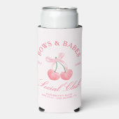 Bows & Babes Coquette Kersen Bachelorette Seltzer Blikjeskoeler (Seltzer Voorkant)