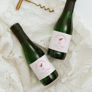 Bows & Babes Coquette Kersen Bachelorette Sparkling Wijnetiket