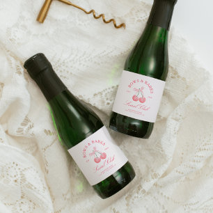 Bows & Babes Coquette Kersen Bachelorette Sparkling Wijnetiket