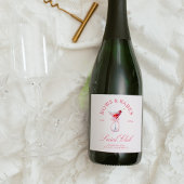 Bows & Babes Coquette Kersen Bachelorette Sparkling Wijnetiket