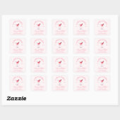 Bows & Babes Coquette Kersen Bachelorette Vierkante Sticker (Vel)