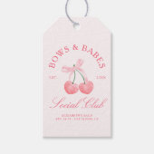 Bows & Babes Coquette Kersen Vrijgezellenfeest Cadeaulabel (Voorkant)