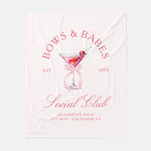 Bows & Babes Coquette Kersen Vrijgezellenfeestje Fleece Deken (Voorkant)