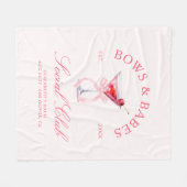Bows & Babes Coquette Kersen Vrijgezellenfeestje Fleece Deken (Voorkant (Horizontaal))