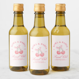 Bows & Babes Coquette Kersen Vrijgezellenfeestje Wijn Etiket