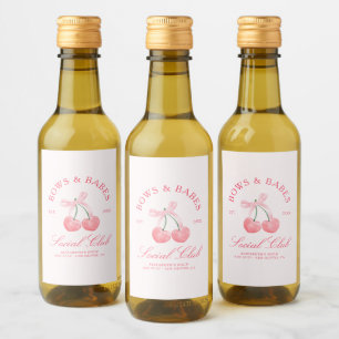 Bows & Babes Coquette Kersen Vrijgezellenfeestje Wijn Etiket