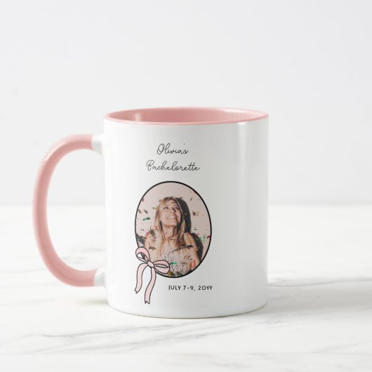 Bows & Babes vrijgezellenfeest Roze Mignon Aangepa Mok (Links)