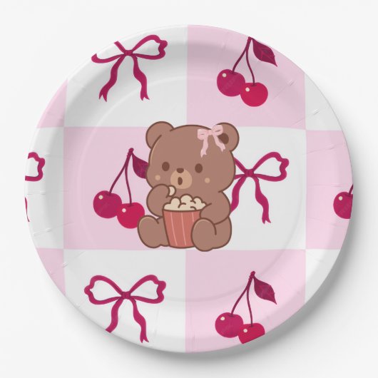 Bows & Bears Papieren Borden Bordje (Voorkant)