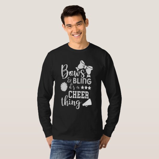 Bows & Bling It's A Cheer Thing Cheerleading Cheer T-shirt (Voorkant volledig)