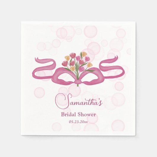 Bows & Bouquets Bloem Bar Bruidsdouche Servet (Voorkant)