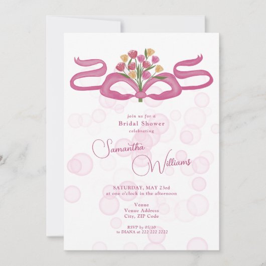 Bows & Bouquets Bloemenbar Bruidsdouche Kaart (Voorkant)