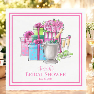 Bows Bubbly en Bloemen Bruidsmeisjesfeest Servet