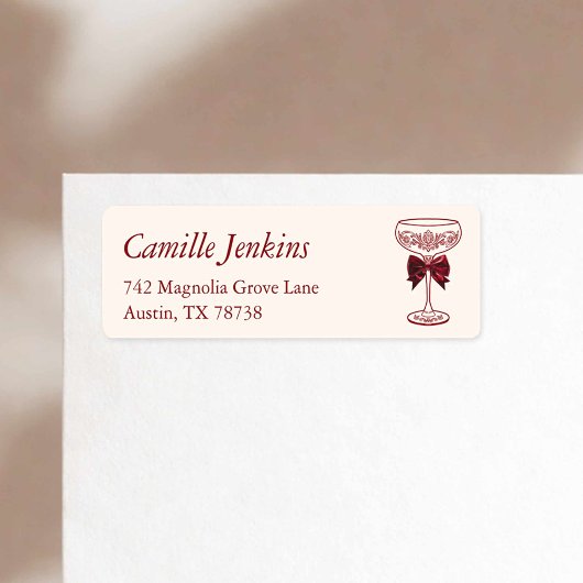Bows & Bubbly Return Address Label