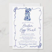  Bows Chinoiserie Bunny Easter Egg Hunt Kaart (Voorkant)