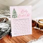Bows Christmas Baby Bucket List Baby shower Game Kaart