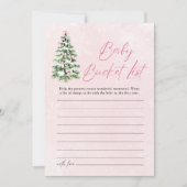 Bows Christmas Baby Bucket List Baby shower Game Kaart (Voorkant)