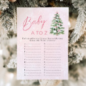 Bows Christmas Baby Items A tot Z Baby shower Game Kaart