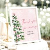 Bows Christmas Baby shower Bedankt voor uw komst Poster